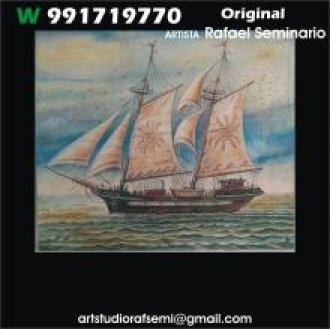 VELERO NAZCA OLEO ORIGINAL medidas 29.5 cm x 30.5 cm